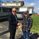 Brown bagged lunches were handed out to those affected by the tornado.