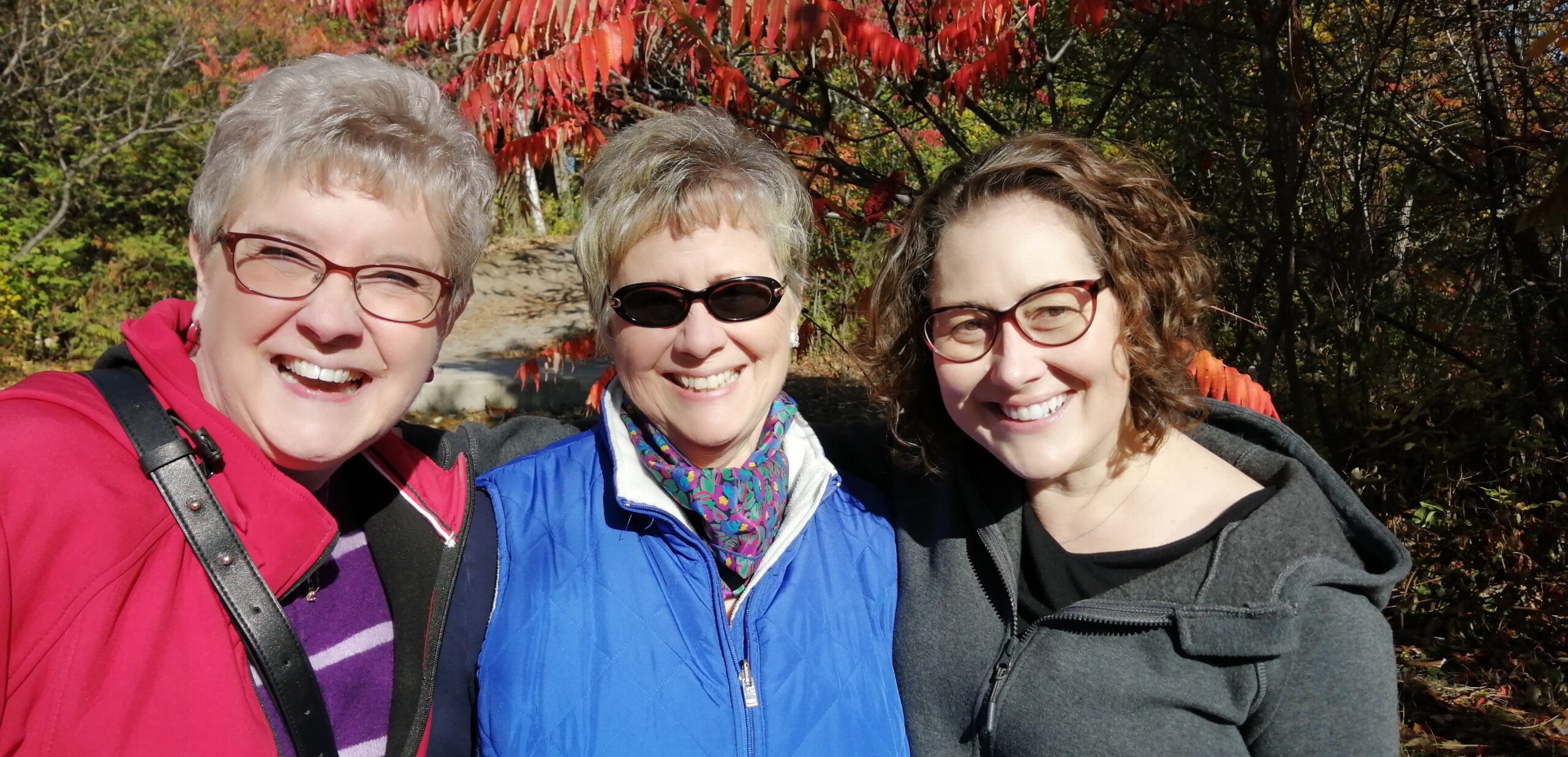 3 ladies enjoying a fall walk